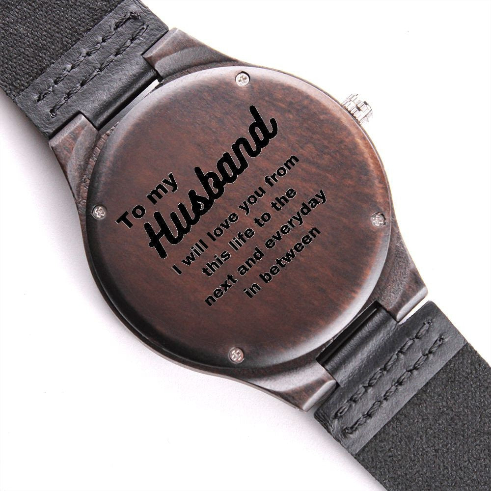 Wooden Watches for Men Engraved Wooden Watch for Husband to My Husband Wooden Watch to Husband from Wife Watch Wooden Watch for Husband Luxury Box