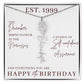 25th Birthday Gift for Her, Birth Flower Necklace with Name, Stainless Steel or 18K Yellow Gold Finish,