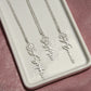 25th Birthday Gift for Her, Birth Flower Necklace with Name, Stainless Steel or 18K Yellow Gold Finish,