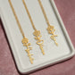 25th Birthday Gift for Her, Birth Flower Necklace with Name, Stainless Steel or 18K Yellow Gold Finish,