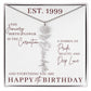 25th Birthday Gift for Her, Birth Flower Necklace with Name, Stainless Steel or 18K Yellow Gold Finish,