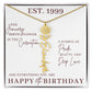 25th Birthday Gift for Her, Birth Flower Necklace with Name, Stainless Steel or 18K Yellow Gold Finish,