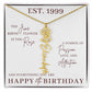 25th Birthday Gift for Her, Birth Flower Necklace with Name, Stainless Steel or 18K Yellow Gold Finish,