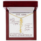 25th Birthday Gift for Her, Birth Flower Necklace with Name, Stainless Steel or 18K Yellow Gold Finish,