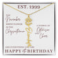 25th Birthday Gift for Her, Birth Flower Necklace with Name, Stainless Steel or 18K Yellow Gold Finish,