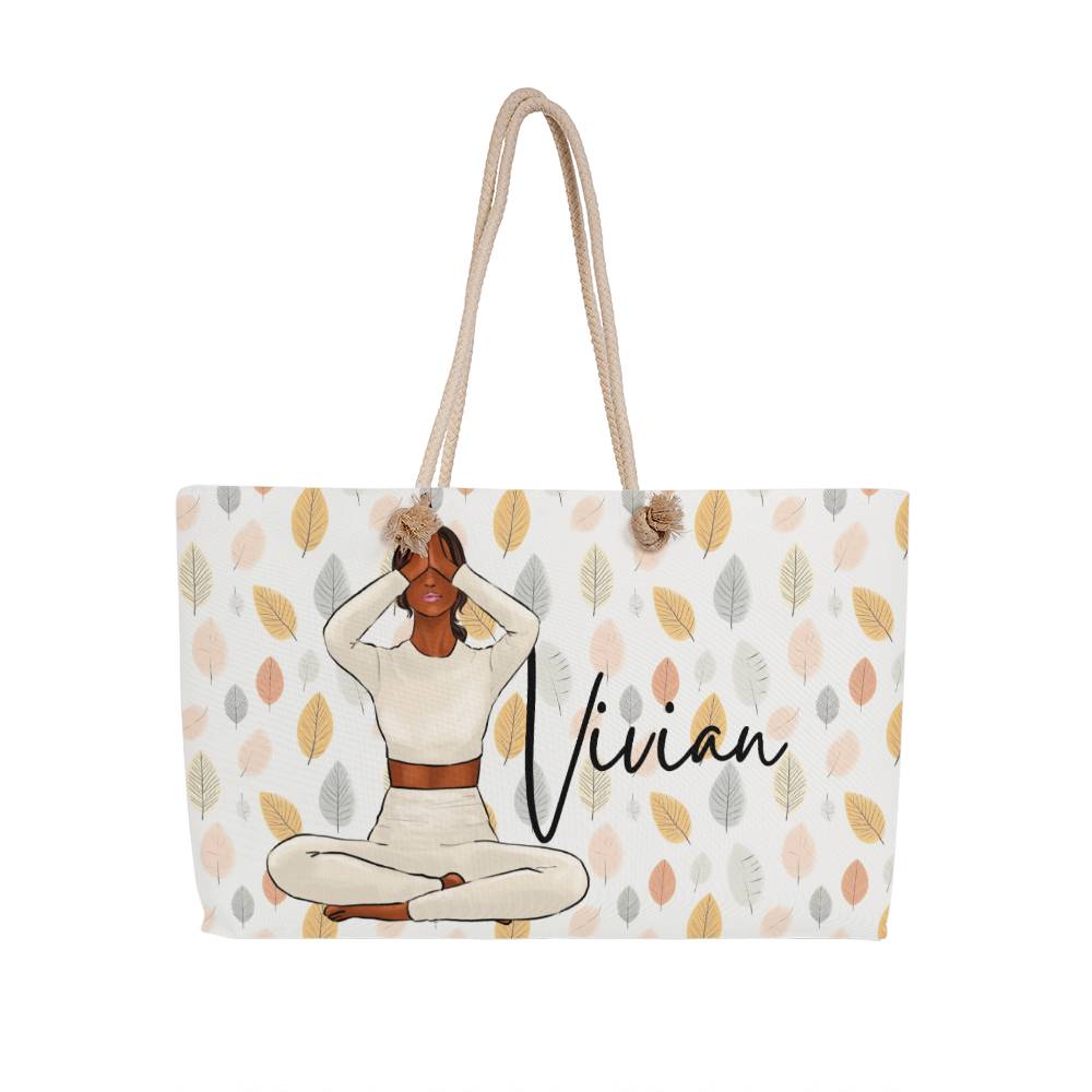 Personalized Yoga Tote Bag | Custom Name Yoga Mat Bag for Women I Customizable Large Yoga Tote Bag