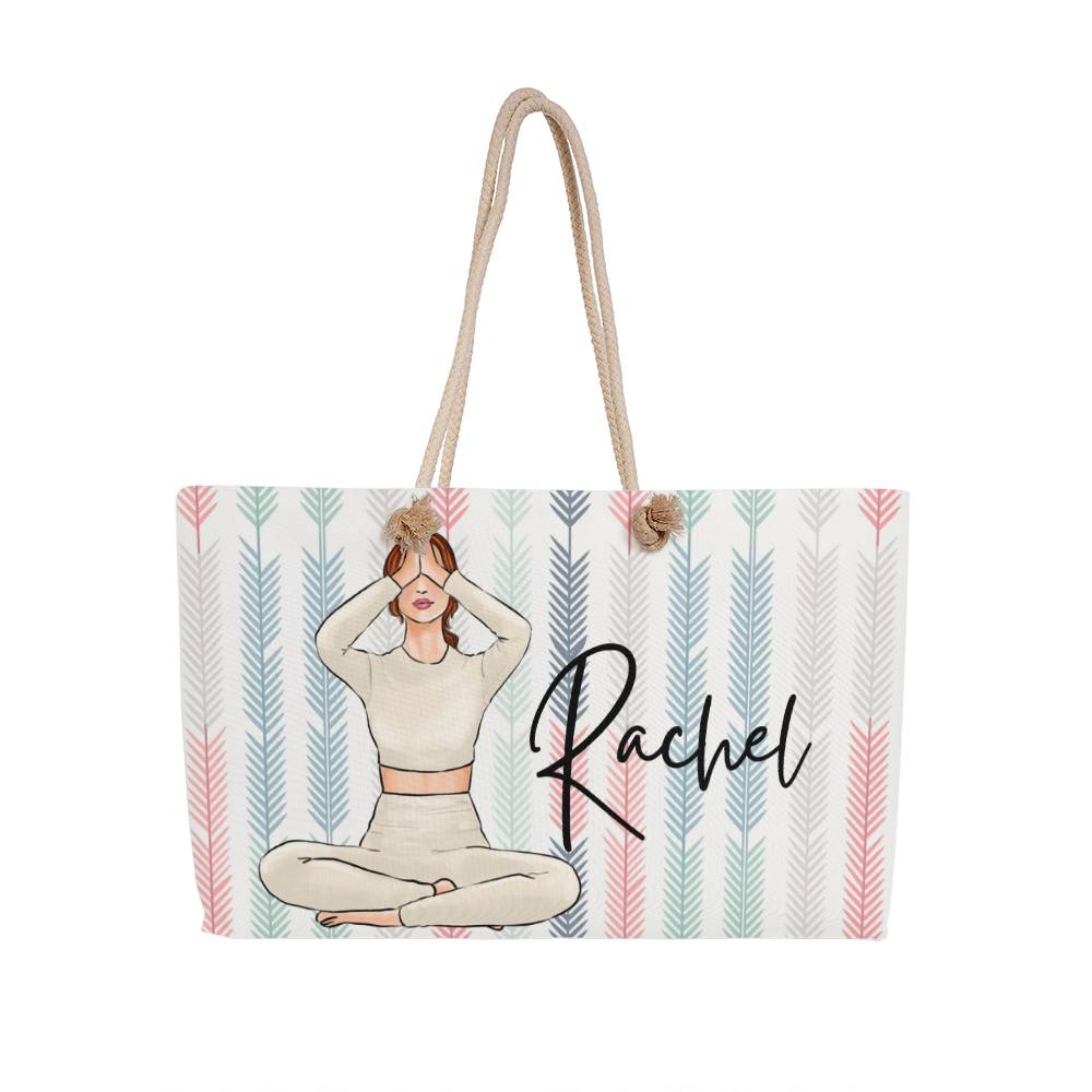 Personalized Yoga Tote Bag | Custom Name Yoga Mat Bag for Women I Customizable Large Yoga Tote Bag