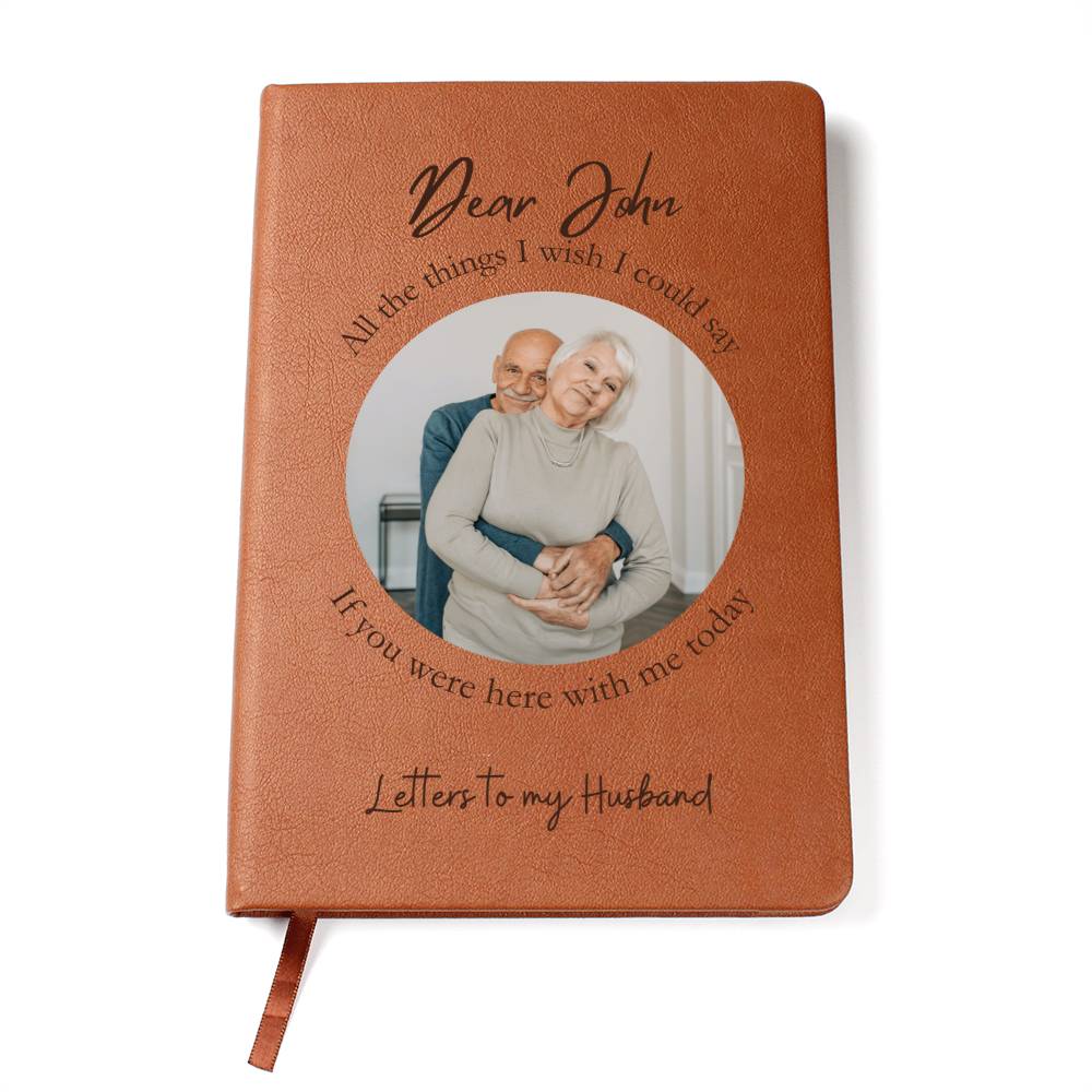 Letters to my Husband, Personalized Grief Journal, Vegan Leather with Ribbon, Remembrance Journal