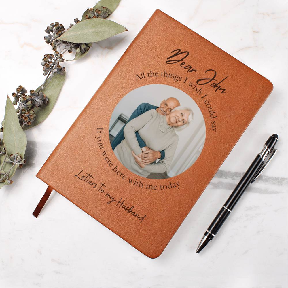 Letters to my Husband, Personalized Grief Journal, Vegan Leather with Ribbon, Remembrance Journal