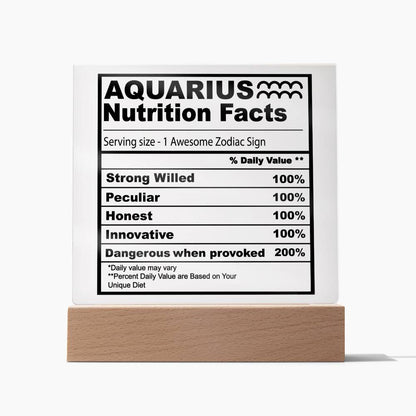 Unique Aquarius Acrylic Plaque - Ideal February Birthday Gift for Men and Women