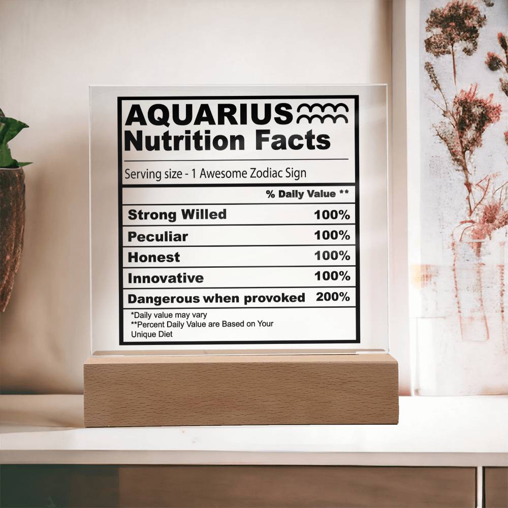 Unique Aquarius Acrylic Plaque - Ideal February Birthday Gift for Men and Women