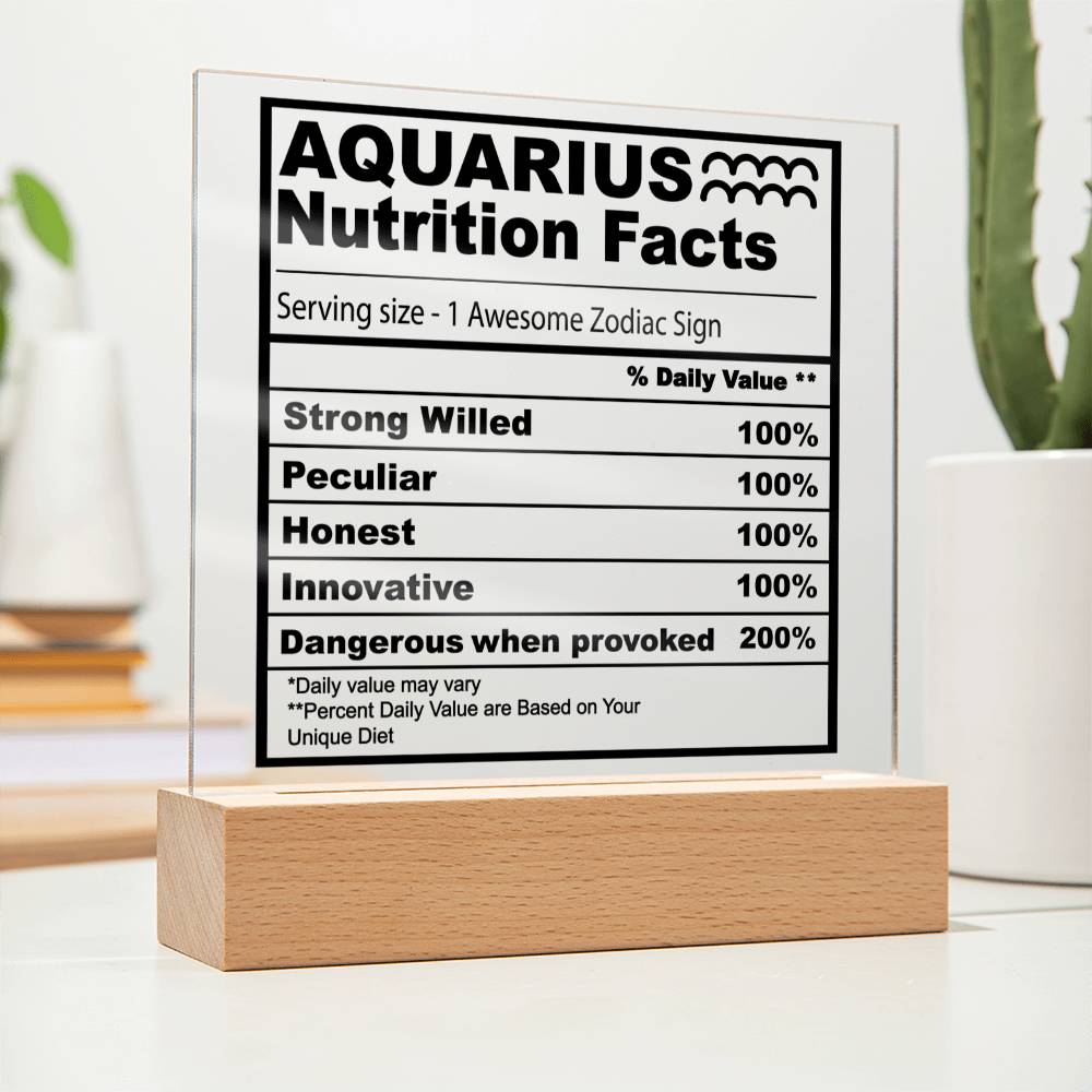 Unique Aquarius Acrylic Plaque - Ideal February Birthday Gift for Men and Women