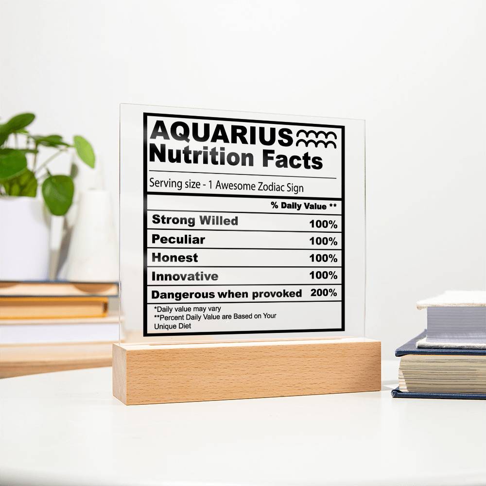 Unique Aquarius Acrylic Plaque - Ideal February Birthday Gift for Men and Women