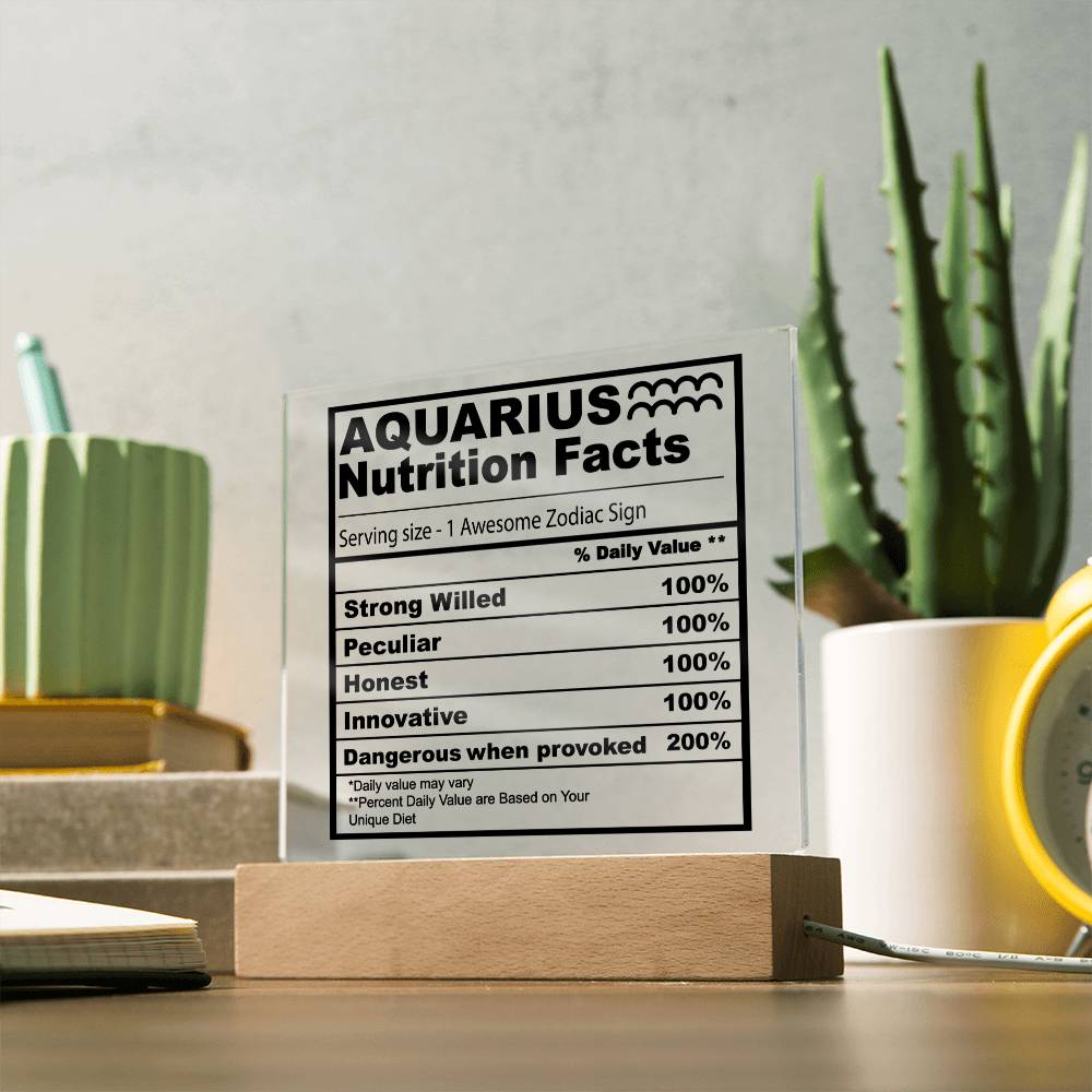 Unique Aquarius Acrylic Plaque - Ideal February Birthday Gift for Men and Women