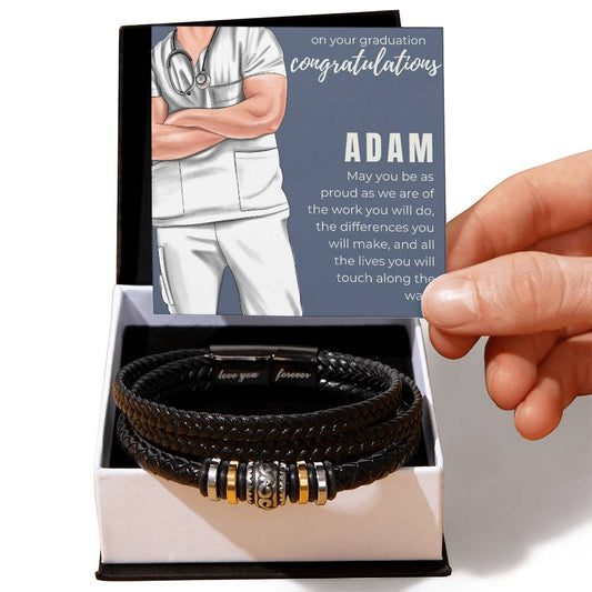 Male Nurse Graduation Gift, Men's Bracelet, Nurse Graduation Gift for Men