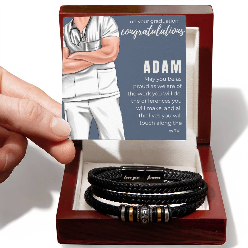 Male Nurse Graduation Gift, Men's Bracelet, Nurse Graduation Gift for Men