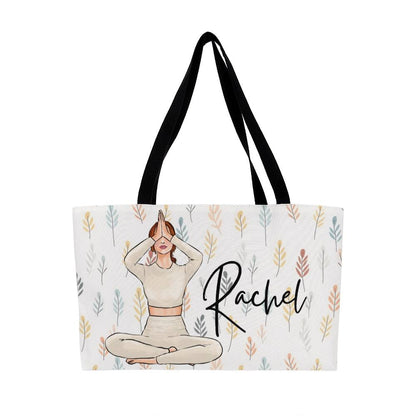 Personalized Yoga Tote Bag | Custom Name Yoga Mat Bag for Women I Customizable Large Yoga Tote Bag