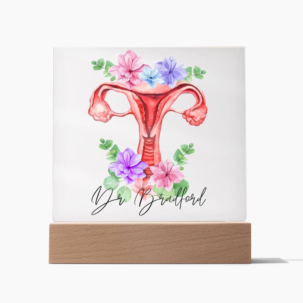 OBGYN Gifts for Doctors, Midwife Gift, Personalized Acrylic Plaque, Optional LED Base, Gynecologist Gift, Obstetrician Gift,