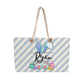 Personalized Easter Tote - Large Easter Basket to Fill - Woven Cream Cord or