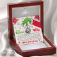 To My Beautiful Wife, Grinch Themed Christmas Necklace and Earrings Set for Wife, Christmas Jewelry Set for Wife