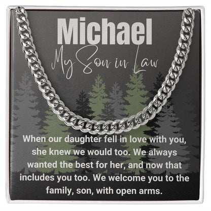 Future Son in Law Wedding Gift, Stainless Steel or 14k Gold Overlay, Wedding Gift for Future Son in Law