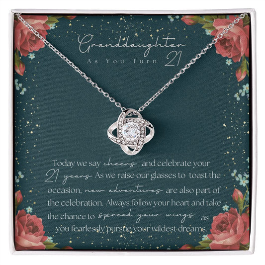 21st Birthday Gift for Granddaughter, 21st Birthday Necklace for Granddaughter, From Grandma, From Grandpa, From Grandparents