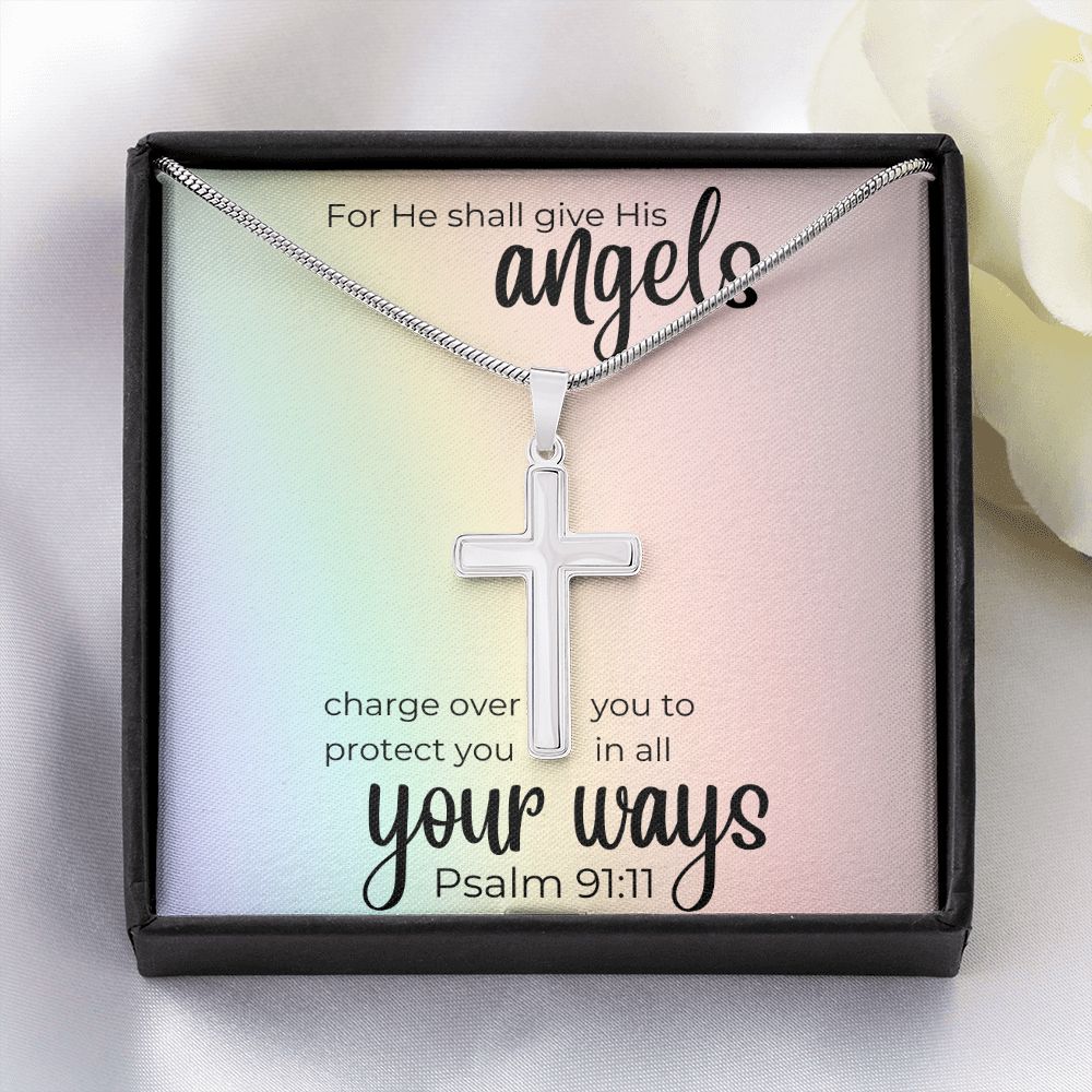 Psalm Necklace, Psalm 91, Psalm 91 Necklace for Her, Psalm 91:11, God's Protection Necklace for Her, Communion Necklace, Baptism Necklace,