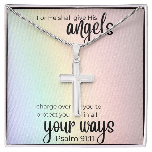 Psalm Necklace, Psalm 91, Psalm 91 Necklace for Her, Psalm 91:11, God's Protection Necklace for Her, Communion Necklace, Baptism Necklace,