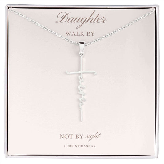 Scripture Jewelry for Women / Walk by Faith / Faith Necklace for Women / Faith Daughter Necklace