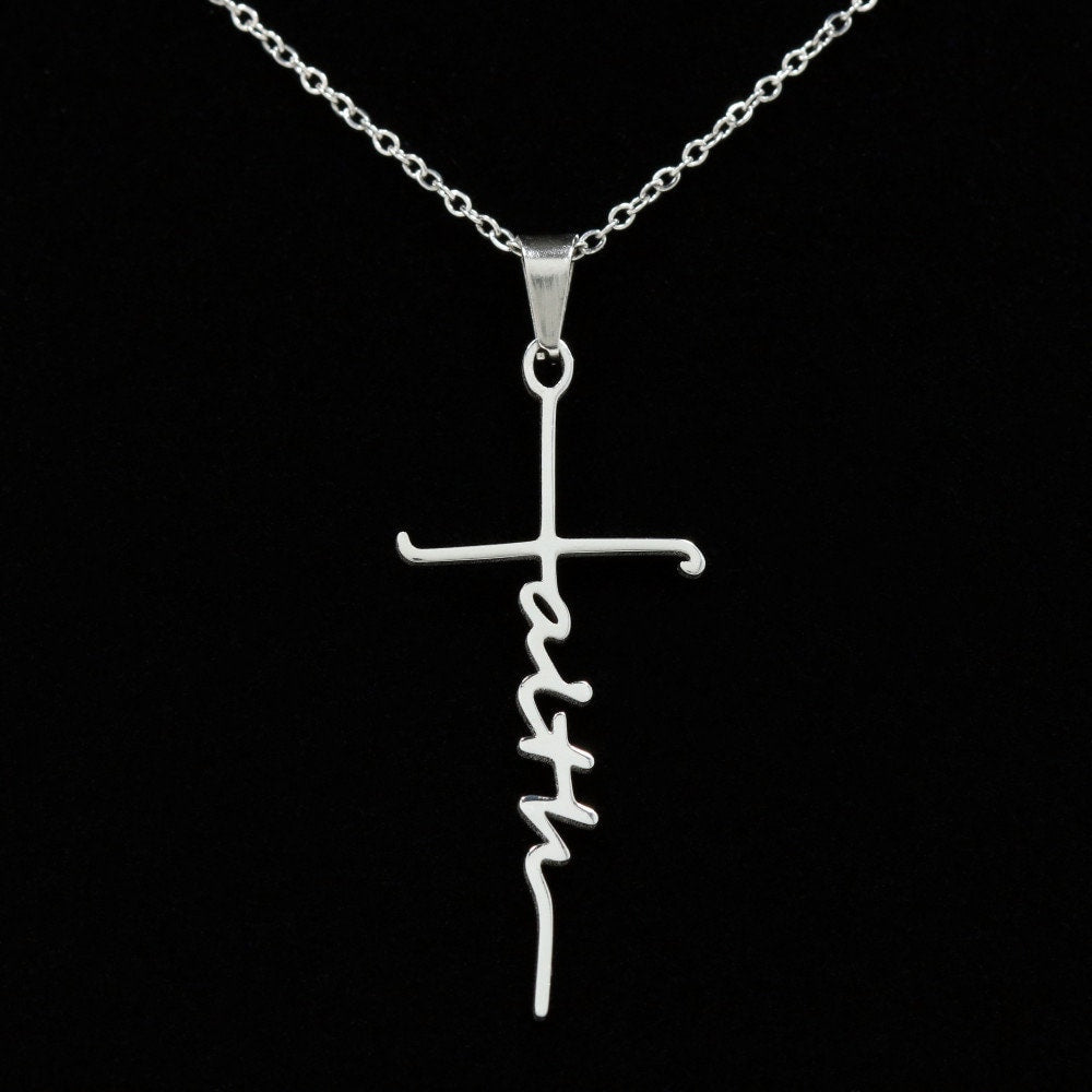 Faith Can Move Mountains Necklace / Silver Faith Necklace / Faith Necklaces for Women / Matthew 17 20