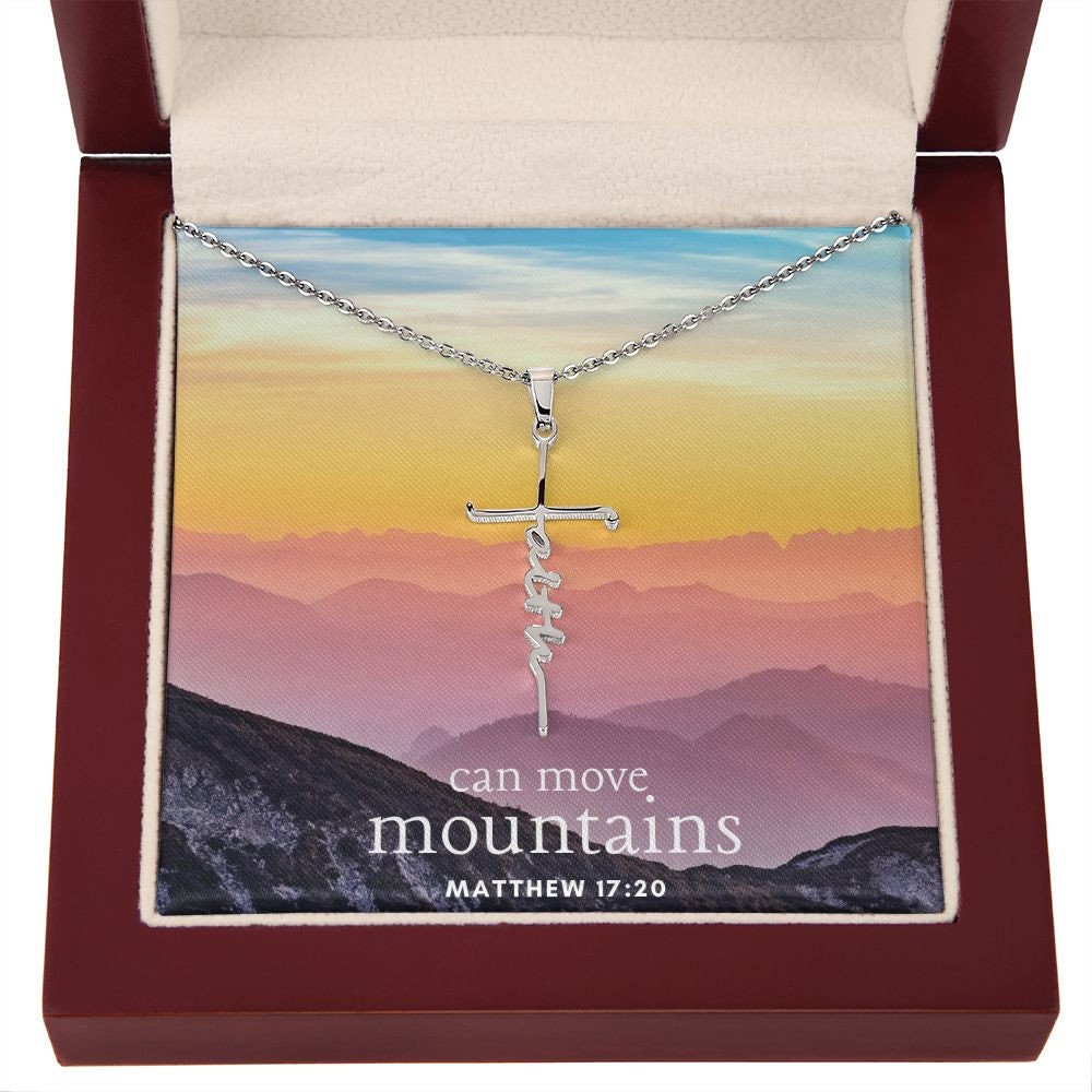 Faith Can Move Mountains Necklace / Silver Faith Necklace / Faith Necklaces for Women / Matthew 17 20