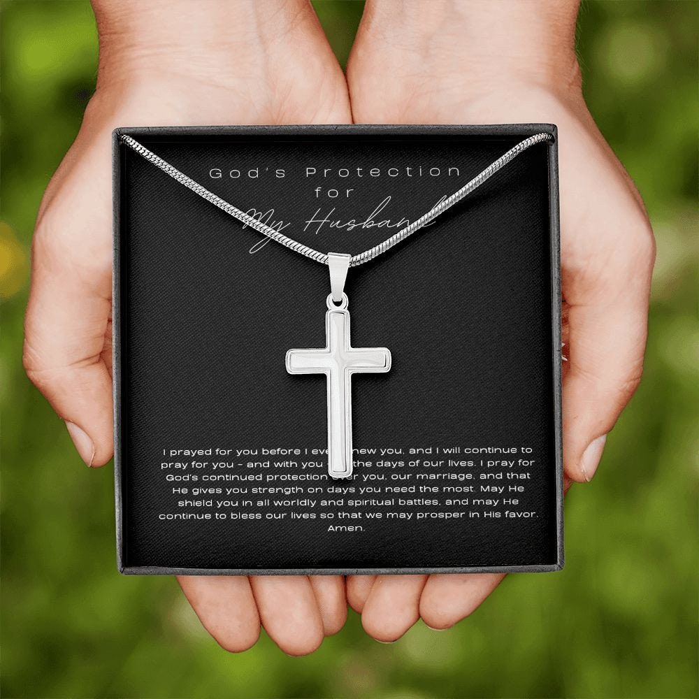 Cross Necklace For Husband, Cross Necklace Husband, Cross Necklace for Men, Religious Necklace Husband, Cross Necklace For Men