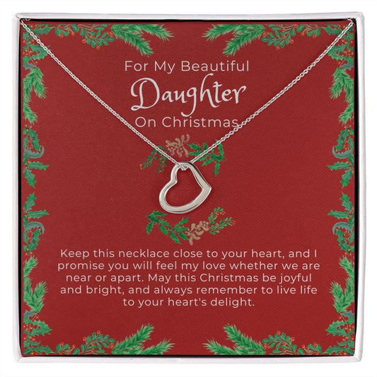 Merry Christmas Gift for Daughter, Christmas Gift for Daughter, Holiday Gift for Daughter, Christmas Necklace for Daughter, Gift for Her