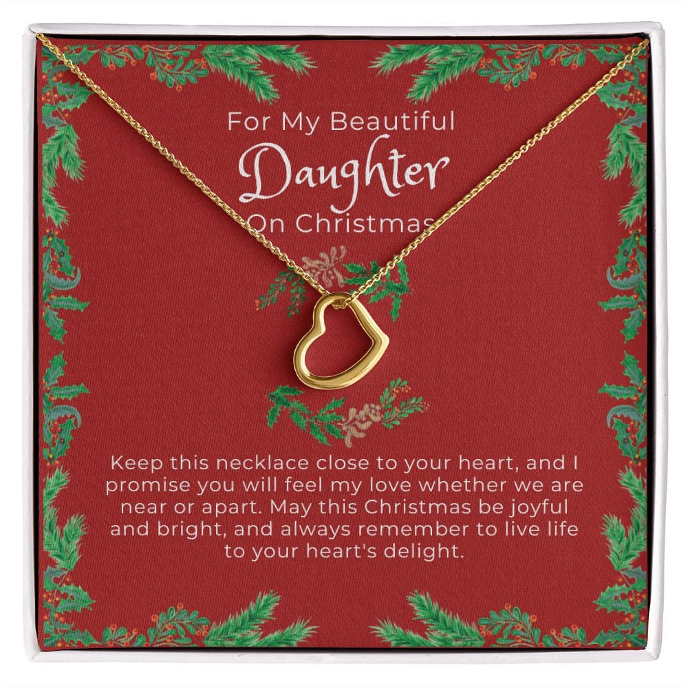 Merry Christmas Gift for Daughter, Christmas Gift for Daughter, Holiday Gift for Daughter, Christmas Necklace for Daughter, Gift for Her