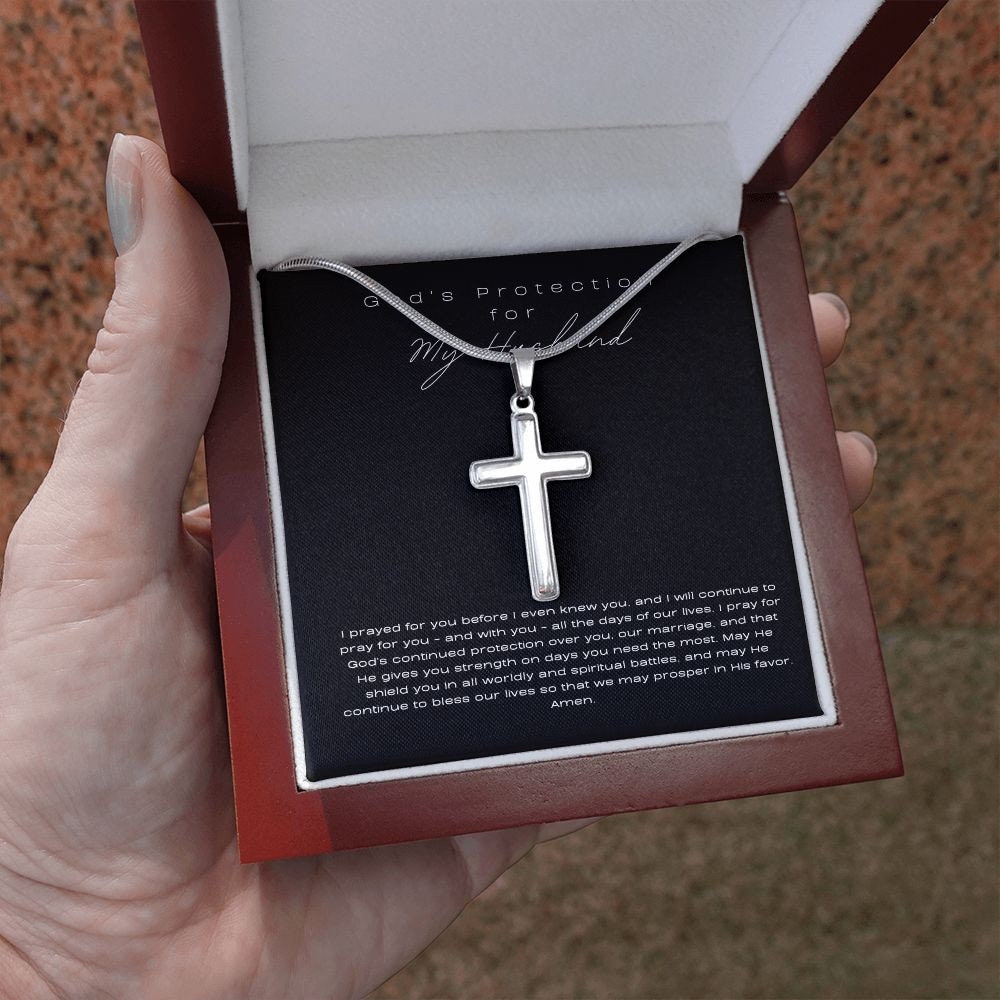 Cross Necklace For Husband, Cross Necklace Husband, Cross Necklace for Men, Religious Necklace Husband, Cross Necklace For Men