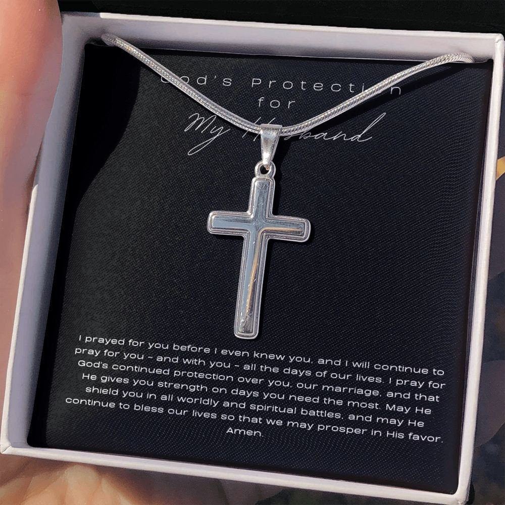 Cross Necklace For Husband, Cross Necklace Husband, Cross Necklace for Men, Religious Necklace Husband, Cross Necklace For Men