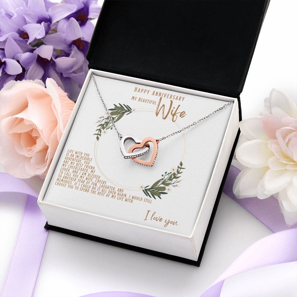 To My Wife Necklace, Happy Anniversary Gift For Wife, Gift For