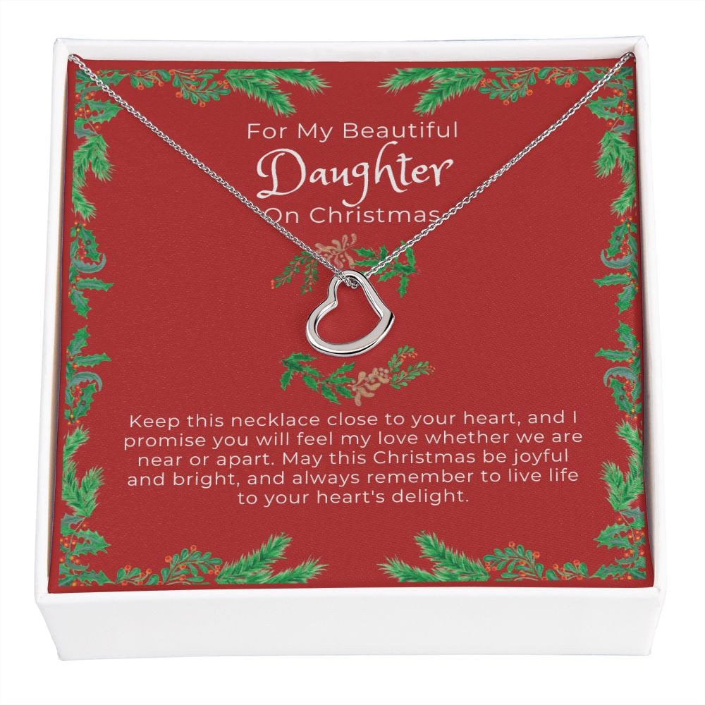 Merry Christmas Gift for Daughter, Christmas Gift for Daughter, Holiday Gift for Daughter, Christmas Necklace for Daughter, Gift for Her