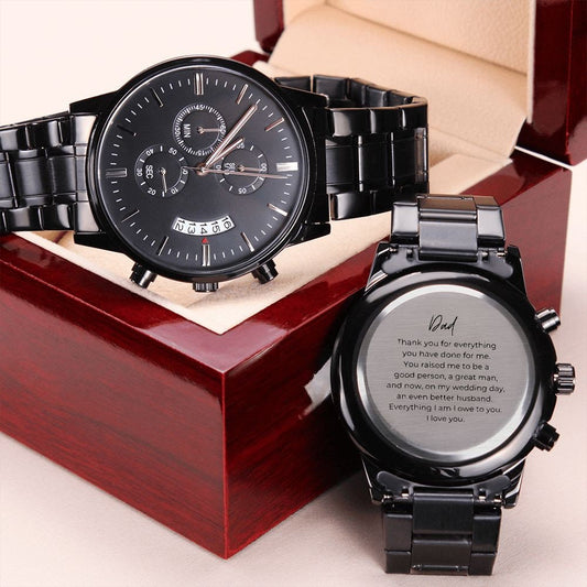 Father of the Groom Watch, To Dad from Groom, Watch for Dad from Groom, Engraved Watch for Him, Personalized Watch for Father of Groom