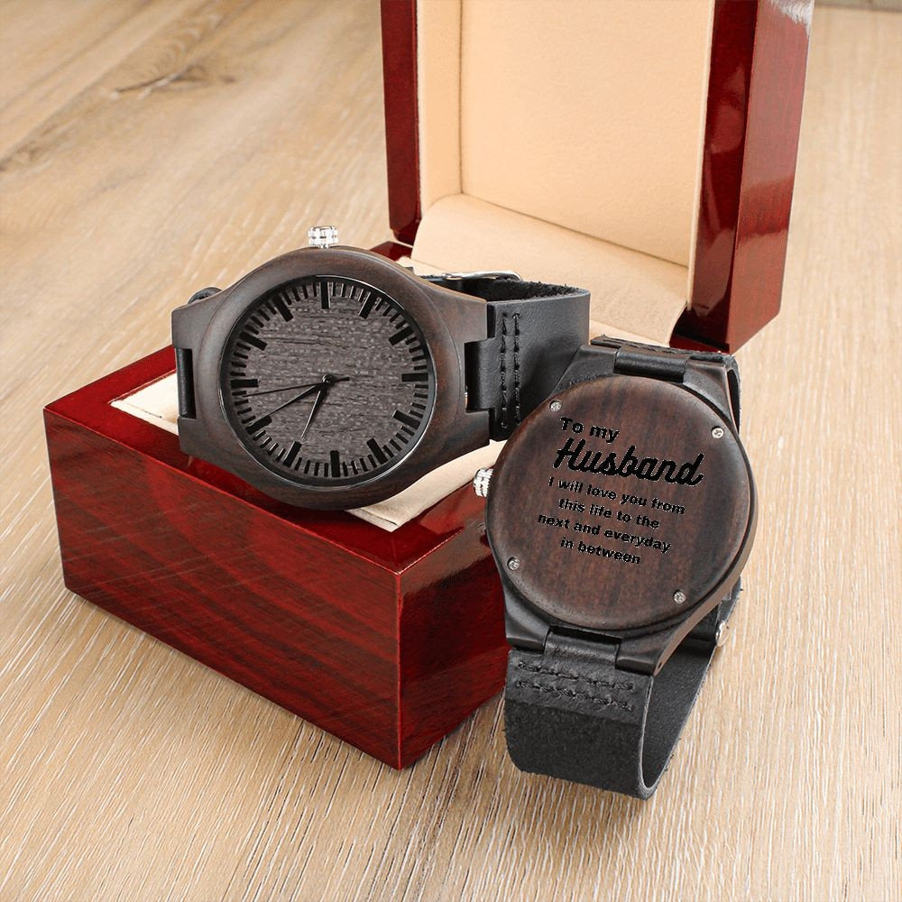 Wooden Watches for Men, Engraved Wooden Watch for Husband, To My Husband Wooden Watch, To Husband from Wife Watch, Wooden Watch for Husband