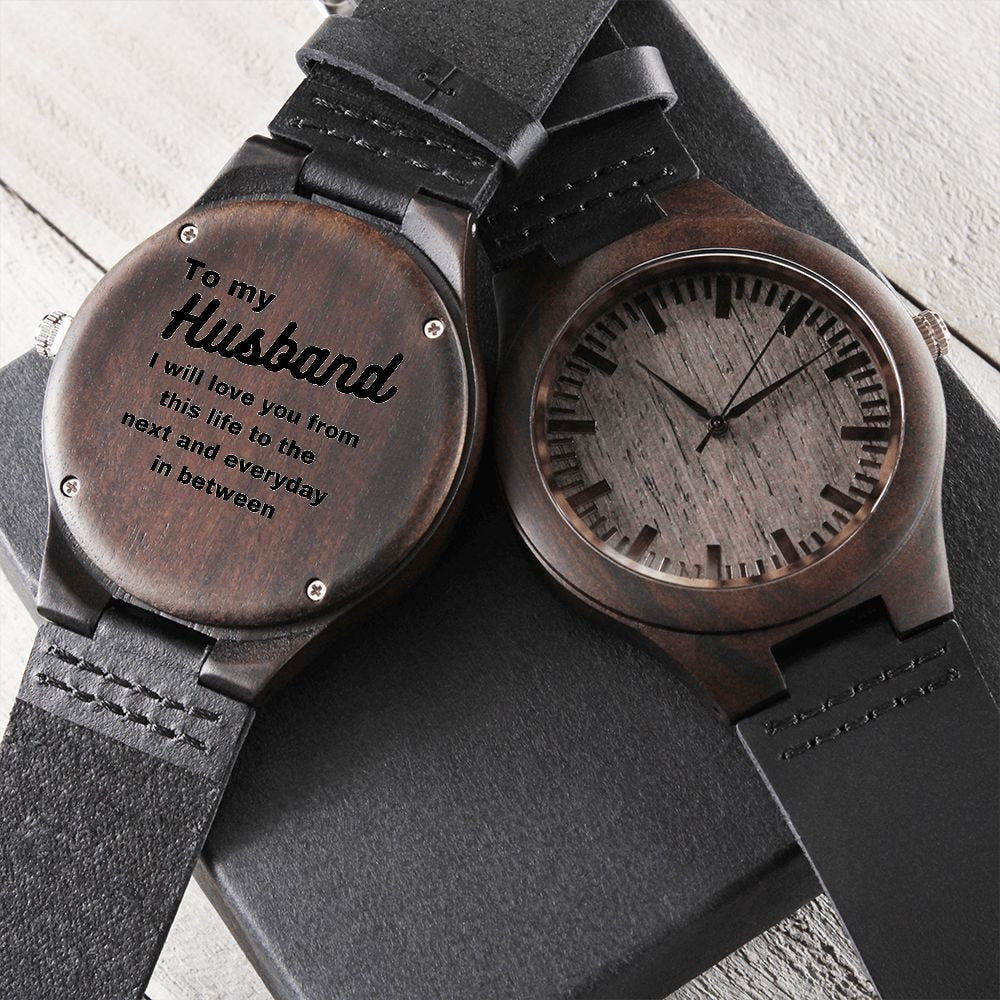 Wooden Watches for Men, Engraved Wooden Watch for Husband, To My Husband Wooden Watch, To Husband from Wife Watch, Wooden Watch for Husband