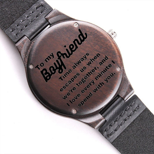 Customized Wooden Watch for Boyfriend, Gift to Boyfriend, Wooden Watches for Men, Engraved Wooden Watch for Him