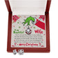 To My Beautiful Wife, Grinch Themed Christmas Necklace and Earrings Set for Wife, Christmas Jewelry Set for Wife