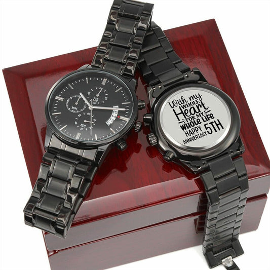 5 Year Anniversary Gift for Him, Engraved Men's Watch, 5th Anniversary Gift for Him, 5 Year Anniversary Gift,