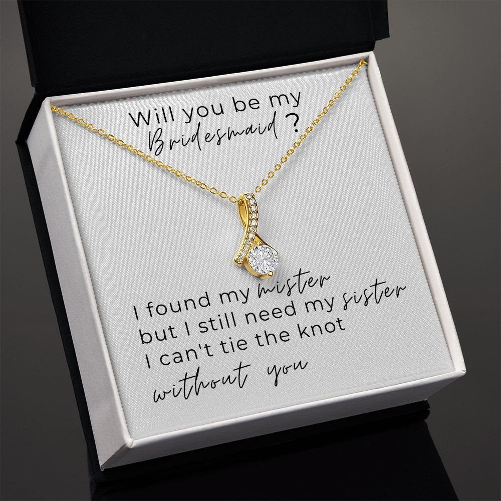 Bridesmaid Necklace with Bridesmaid Proposal Card Insert, Will You Be My Bridesmaid Proposal Card Insert,