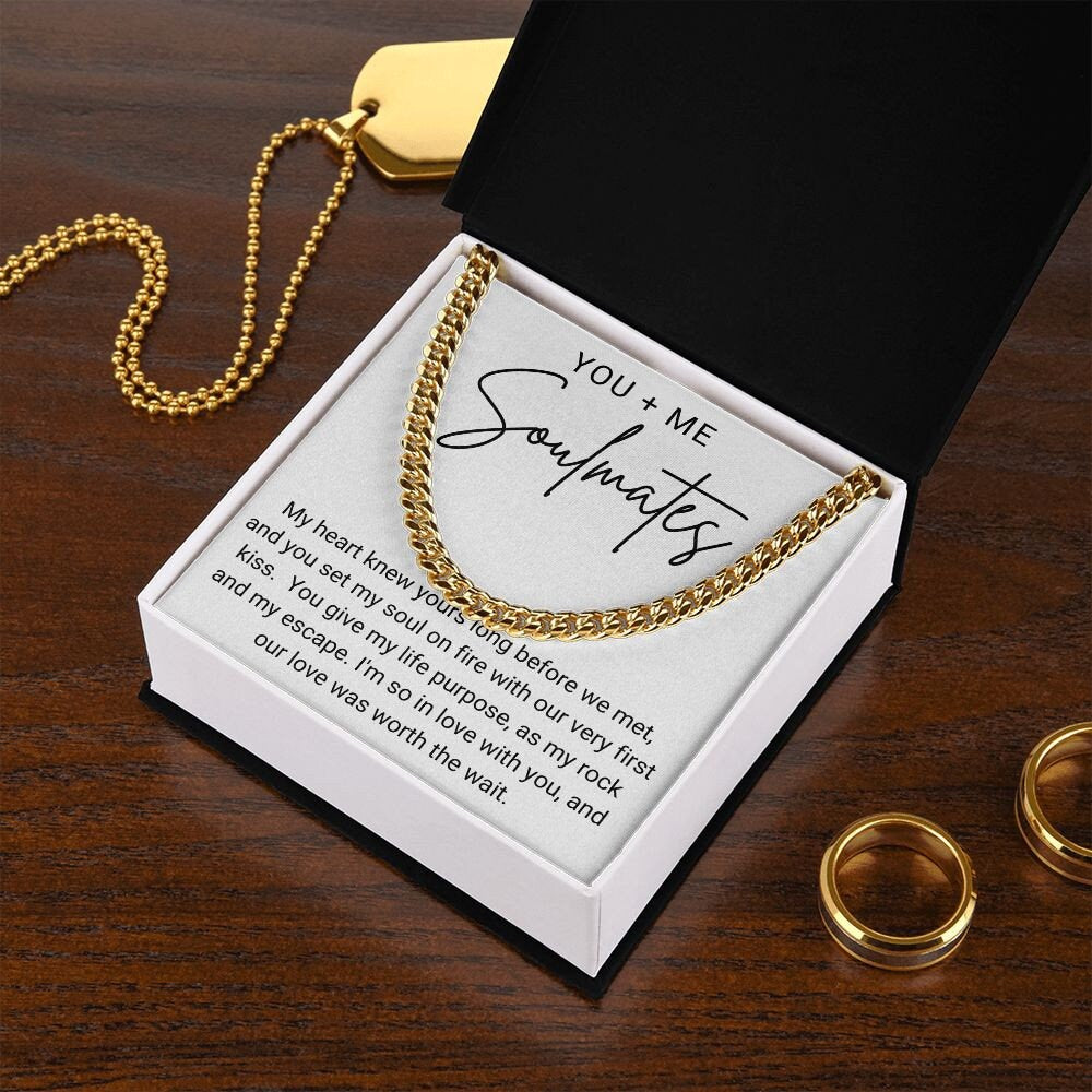 2024 Valentines Day Gift for Him, Stainless Steel or 14k Yellow Gold Overlay