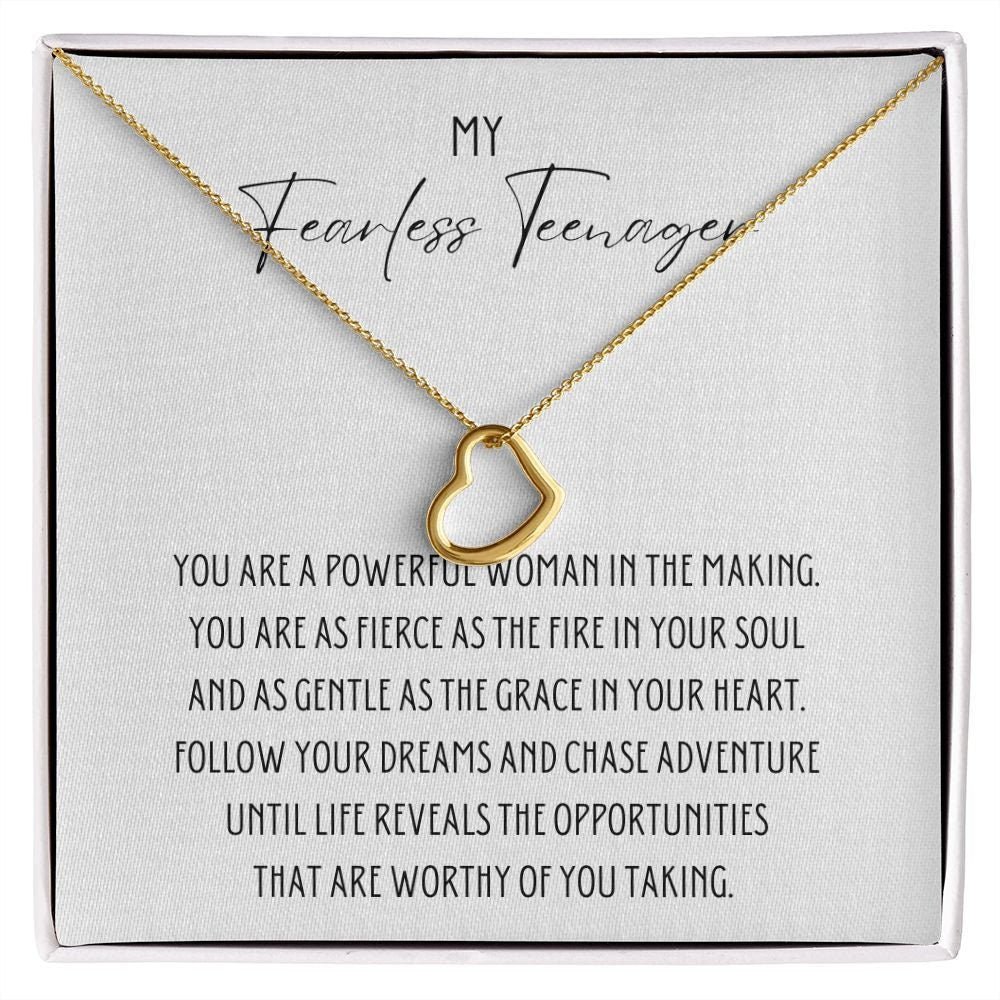 Open Heart Necklace, Teenage Girl Gifts, Strong Woman Gifts, Gifts for Teenage Girls, 18K Yellow Gold Finish / Standard Box