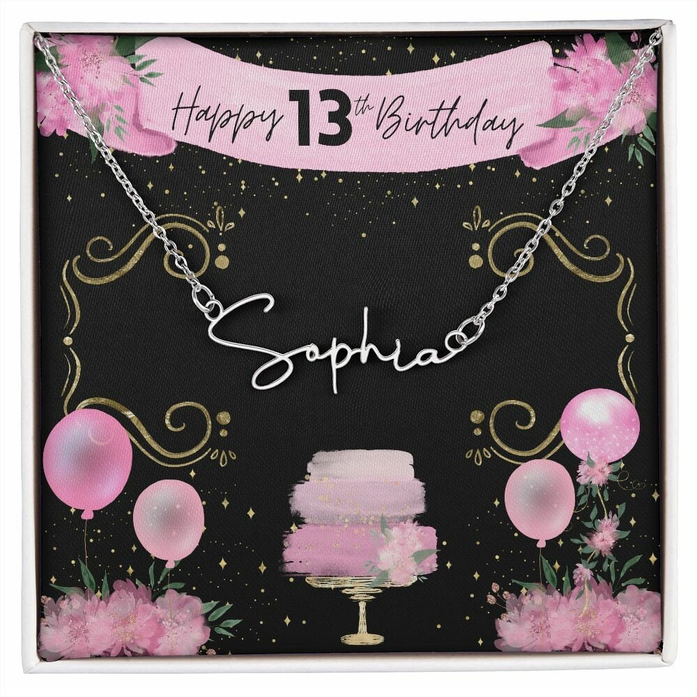 Personalized Happy Sweet 13 For Girls Necklace Sweet Thirteen 13th Birthday  Gifts For 13 Thirteen Old For Girl Niece Daughter Customized Gift Box  Message Card - Teecentury.com